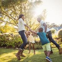 Family in Yard